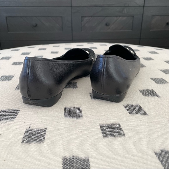 Prada Loafers. Black Loafers with Silver Tone Logo and Chain Detail. - Picture 2 of 3